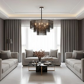 LAMPA SUFITOWA WISZĄCA APP1678-8CP SZARA