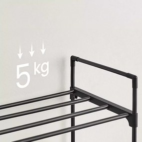 Metalowy stojak na buty SHOEN 92x30x54 cm czarny