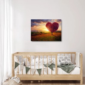 Obraz na szkle - drzewo w kształcie serca (70x50 cm)