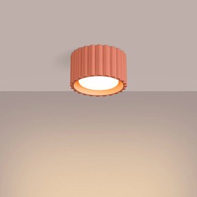 Plafon AURA 1 brzoskwiniowy GX53 ryflowany SOLLUX  LIGHTING