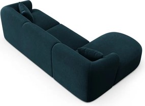 Morski aksamitny narożnik (lewostronny/z szezlongiem) Campi – Cosmopolitan Design