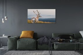 Duży obraz na płótnie Jeleń na Tle Gór