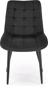 Pikowane aksamitne krzesło do jadalni K580 Halmar