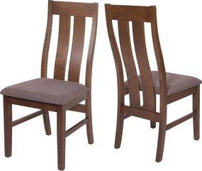 Krzesło do jadalni MCW-M58 (zestaw 2 sztuk),  ciemna rama, taupe