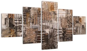 Obraz - Abstrakcja w odcieniach brązu (125x70 cm)