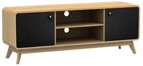 Czarna szafka pod TV w dekorze dębu 140x53 cm Cassie – Støraa
