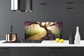 Panel Szklany Promienie Słońca w Koronie Drzewa