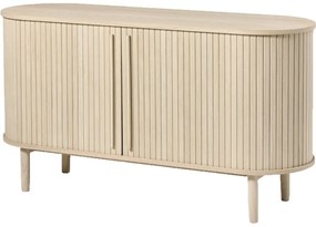 Komoda w dekorze dębu z drzwiami przesuwnymi w naturalnym kolorze 140x76x45 cm Meta – Unique Furniture