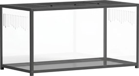 PawHut Duża klatka dla chomika 100 x 50 x 52,5 cm aluminium akryl klatka dla gryzoni z otwieraną pokrywą głęboka miska dna podwójne drzwi | Aosom PL