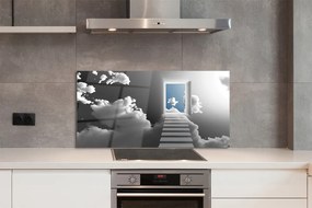 Panel szklany do Kuchni Schody do Drzwi w Chmurach