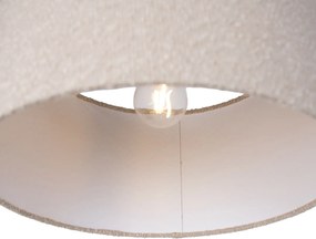 Lampa wisząca czarna z beżową tkaniną typu teddy 35 cm 3-źródła światła - Cava