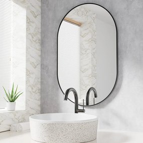 Owalne lustro ścienne Messa 100x50 cm czarne