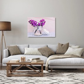 Obraz na szkle - fioletowe kwiaty (70x50 cm)