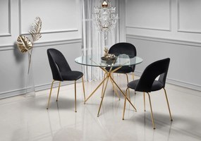 Krzesło tapicerowane K385 VELVET czarne/złote HALMAR