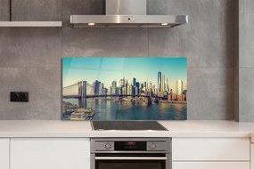 Panel szklany do Kuchni Rzeczna Panorama z Mostem