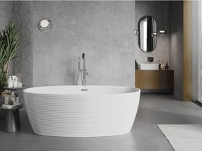 Mexen Lira wanna wolnostojąca wzór 170 x 80 cm, biała, przelew chrom - 52831708000-01