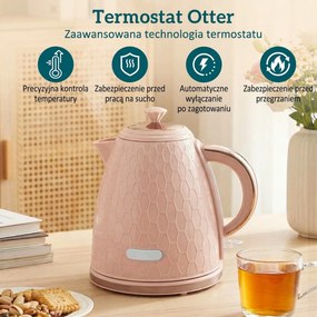 HOMCOM Zestaw czajnika i tostera, 1,7 l 2200W szybkogotujący czajnik z automatycznym wyłączaniem i toster na dwie kromki chleba z szufladą na okruchy, różowy | Aosom PL