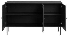 Czarna niska komoda w dekorze dębu 140x80 cm Pensacola – Unique Furniture