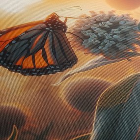 Obraz – Motyl w zachodzącym słońcu (125x70 cm)