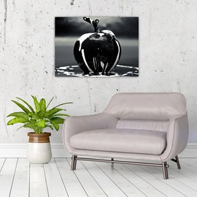 Obraz na szkle czarnego jabłka (70x50 cm)