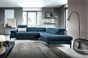 Masseno Narożnik MESTO z funkcją spania i pojemnikiem na pościel Narozniki L, Rozkładana sofa - Niebieski, VOGUE 13