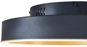 Designerska lampa sufitowa czarna ze złotem 40 cm z 3-stopniowym przełącznikiem LED - IngoDesignerski Oswietlenie wewnetrzne