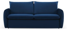 Ciemnoniebieska aksamitna rozkładana sofa 214 cm Vienna – Cosmopolitan Design