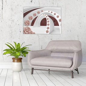 Obraz - Chmury 3D z kwiatami (70x50 cm)