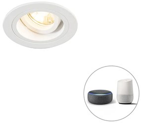Inteligentny wpuszczany reflektor biały okrągły regulowany w zestawie z Wi-Fi GU10 - Chuck Nowoczesny Oswietlenie wewnetrzne