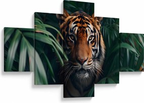 Obraz - Portret tygrysa w dżungli (125x70 cm)
