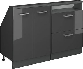 Zestaw szafek na dach skośny antracyt wysoki połysk/antracyt 120x46x81.6 rion