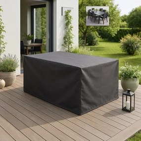 Czasza parasola ochronny na stół 150x90 cm + 4 do 6 rozkładanych krzeseł