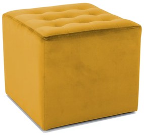 Musztardowy puf LORI VELVET