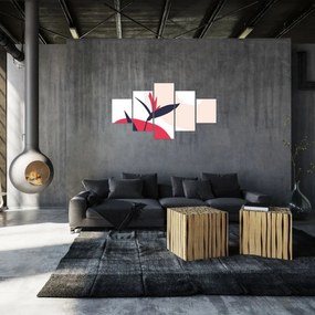 Obraz - Różowa abstrakcja kwiatowa N⁰1 (125x70 cm)