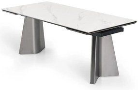 Nowoczesny stół rozkładany Nexus o wymiarach 200(280)×90 cm zachwyca eleganckim blatem z masy ceramicznej i solidną podstawą ze stali szczotkowanej. Styl, trwałość i funkcjonalność w jednym – idealny do jadalni i salonu.