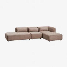3-częściowa Prawa Szezlongowa Sofa Modułowa Z Szezlongiem Fogler Sztruksu Camel - Sklum