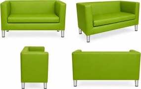 Sofa Monaco : Kolor nogi - Chrom, Kolor tkaniny - EKO-SKÓRA - 5D, Typ tkaniny - Eko-skóra , Wysokość nogi - 15 cm