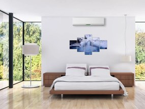 Obraz wodospadu zimą (125x70 cm)