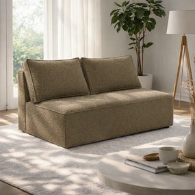 Sofa z Funkcją Spania MAVIA Brązowa Boucle Nowoczesna