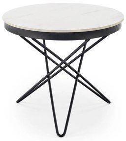 Okrągła ława spiek biały marmur/czarny 60/55 LEILA 2