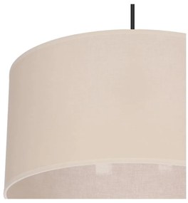 Beżowa lampa wisząca z tekstylnym kloszem ø 40 cm Shanti – Candellux Lighting