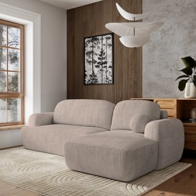 Masseno Narożnik MODENZA z funkcją spania i pojemnikiem na pościel Narozniki L, Rozkładana sofa - Beżowy, POSO 02