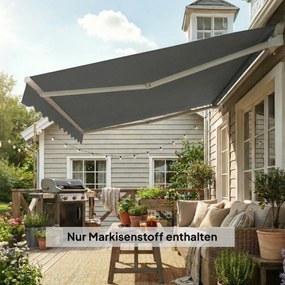 Outsunny Zamiennik materiału markizy – osłona przeciwsłoneczna UPF 50+ do ramy 3,5 x 2,5 m, ciemnoszary | Aosom PL