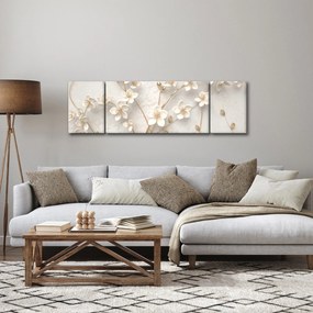 Obraz - Złoty kwiat - abstrakcja (170x50 cm)