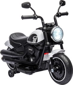HOMCOM Elektryczny motocykl dla dzieci, reflektor LED, odpinane kółka boczne, wygodne siedzenie, Czerwony/Czarny | Aosom PL