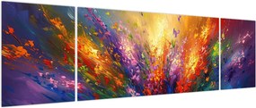 Obraz - Abstrakcja kwiatów (170x50 cm)