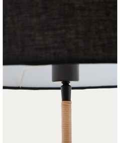 Czarna lampa stojąca z tekstylnym kloszem (wysokość 160 cm) Canar – Kave Home