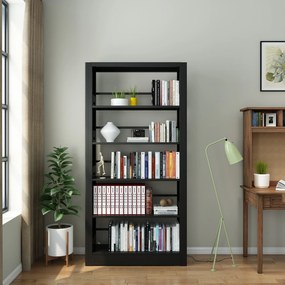Metalowa biblioteczka, 1750 × 915 × 300 mm, czarna, zmontowana