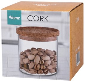 4Home Szklany pojemnik do żywności z pokrywką Cork, 450 ml, 450 ml