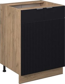 Szafki kuchenne czarne paski 60x51.6x82 fame-line